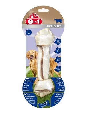 8 in 1 - 8in1 Delights Bones Biftekli Köpekler İçin Ağız Bakım Kemiği Large