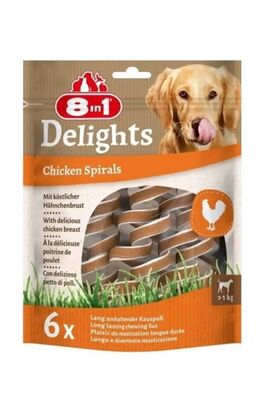 8in1 - 8 in 1 Smart Delights Chicken Spirals Tavuklu Burgu Köpek Ödülü 6lı