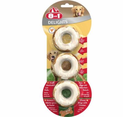 8 in 1 - 8in1 Delights Rings Köpekler İçin Ağız Bakım Kemiği Halka 3 Adet