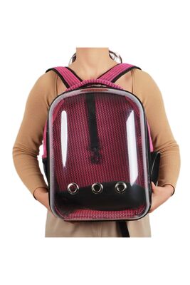 Glipet - Air Şeffaf Astronot Taşıma Çantası Ekstra Hava Alan Kumaş 42*22*33 Cm - Pembe