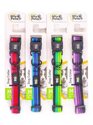 ALLYPAWS - Allypaws Çizgili Renkli Köpek Boyun Tasması Dog Collar Medium 2x35-50 Cm