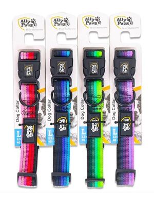 - Allypaws Dog Collar Large Çizgili Renkli Köpek Boyun Tasması 2,5x40-60 Cm