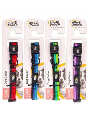 ALLYPAWS - Allypaws Köpek Çizgili Renkli Boyun Tasması Dog Collar Small 1,5x25-40 Cm
