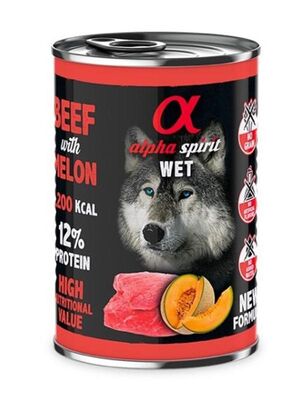 Alpha Spirit - Alpha Spirit Yetişkin Köpek Konservesi Biftekli Kavunlu 400 gr