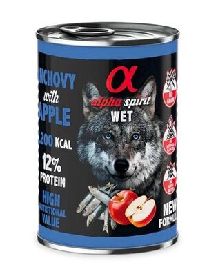 Alpha Spirit - Alpha Spirit Yetişkin Köpek Konservesi Hamsili Elmalı 400 gr