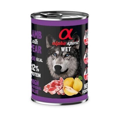 Alpha Spirit - Alpha Spirit Yetişkin Köpek Konservesi Kuzulu Armutlu 80 gr