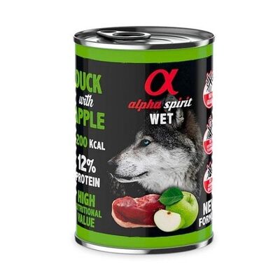 Alpha Spirit - Alpha Spirit Yetişkin Köpek Konservesi Ördekli Elmalı 400 gr