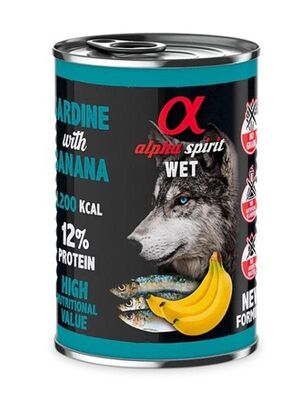 Alpha Spirit - Alpha Spirit Yetişkin Köpek Konservesi Sardalyalı Muzlu 400 gr