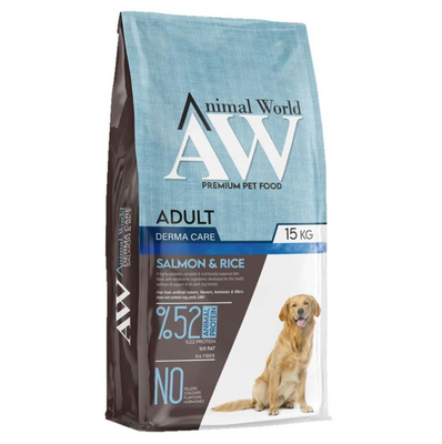 Animal World - Animal World Derma Care Somonlu ve Pirinçli Yetişkin Köpek Maması 15kg
