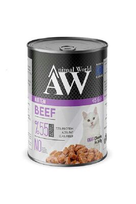 Animal World - Animal World Kitten Beef Jelly Biftekli Yavru Kedi Konservesi 415 GR