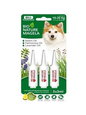 Bio Petactive - Bio Nature Köpek Tüy Ve Deri Bakım Damlası 10-20 Kg 3x3 Ml
