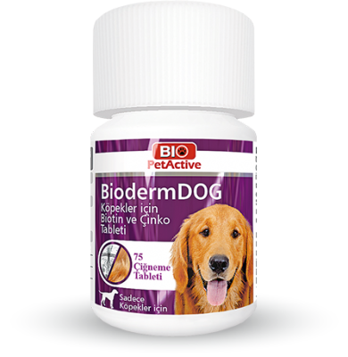 Bio Petactive - Bio PetActive Bioderm Köpekler İçin Tüy ve Deri Bakım Tableti 75 ADET