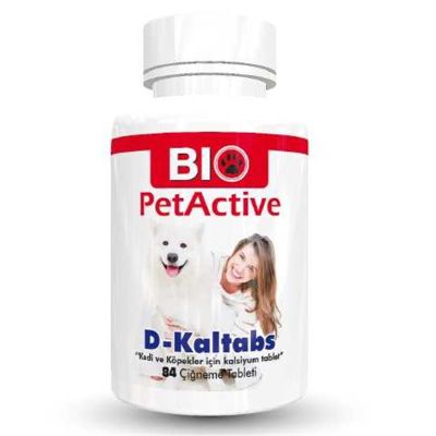 Bio Petactive - Bio PetActive D-Kaltabs Kedi ve Köpek Kalsiyum Tableti 84 Adet
