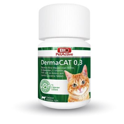 Bio Petactive - Bio PetActive DermaCat Sarımsaklı Maya Çiğneme Tableti 75 Adet