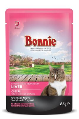 Bonnie - Bonnie Kuzu Etli & Ciğerli Pouch Yetişkin Kedi Maması 100 Gr - 22 Adet