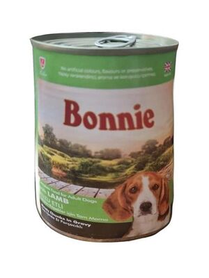 Bonnie - Bonnie Parçacıklı Kuzu Etli Yetişkin Konserve Köpek Maması 400 Gr