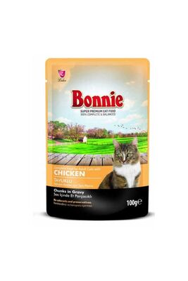 Bonnie - Bonnie Tavuklu Pouch Gravy Yetişkin Kedi Konserve Maması 100 gr