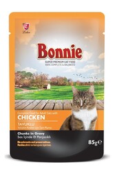 Bonnie Tavuklu Pouch Yetişkin Kedi Maması 100 Gr - 22 Adet - Thumbnail