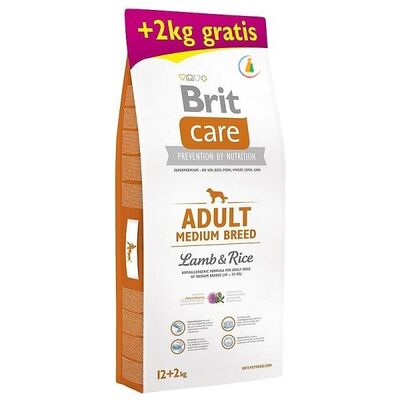 Brit Care - Brit Care Hypo-Allergenic Kuzulu ve Pirinçli Orta Irk Yetişkin Köpek Maması 12kg + 2kg HEDİYE!