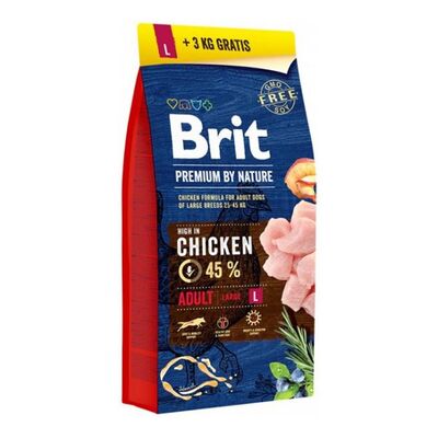 Brit Care - Brit Premium By Nature Büyük Irk Yetişkin Köpek Maması 15 KG + 3 KG BONUS PAKET
