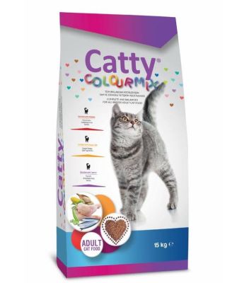 Catty - Catty Colourmix Renkli Taneli Yetişkin Kedi Maması 15 KG