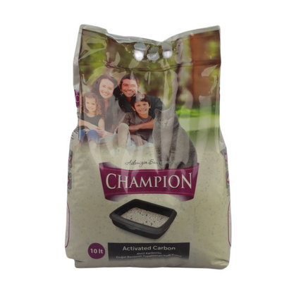 Champion - Champion Bentonit Topaklaşan Kedi Kumu 10 Lt Akrtif Carbon