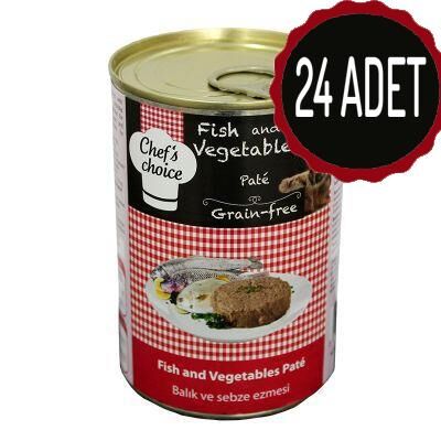 Chef′s Choise - Chefs Choice Balıklı Sebzeli Ezme Tahılsız Kedi Konseve Maması 400 Gr x 24