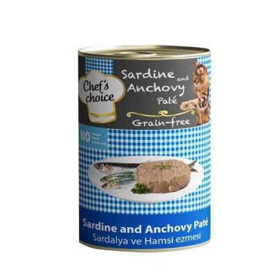 Chef′s Choise - Chefs Choice Kıyılmış Sardalyalı ve Hamsili Tahılsız Kedi Konservesi 400 GR