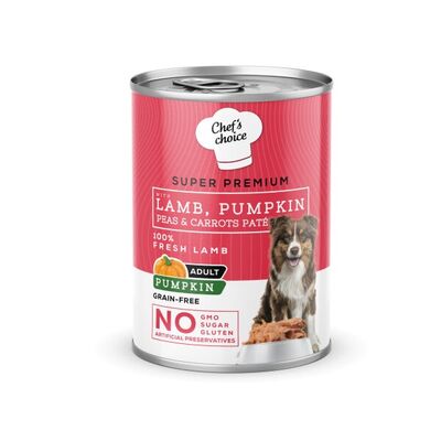 Chef′s Choise - Chef's Choice Kuzulu ve Bal Kabaklı Tahılsız Ezme Yetişkin Köpek Konservesi 400gr