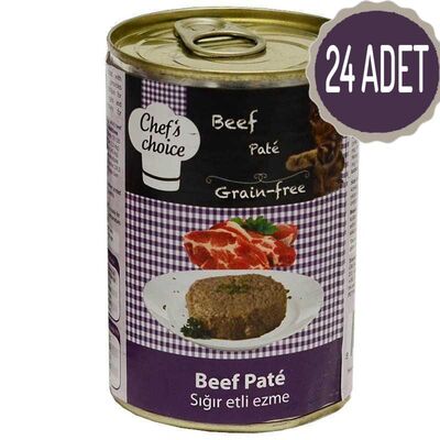 Chef′s Choise - Chefs Choice Sığır Etli Ezme Tahılsız Kedi Konseve Maması 400 Gr x 24