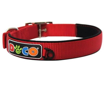 DOCO - Doco Dokuma Köpek Boyun Tasması 3,8X50-65Cm Kırmızı