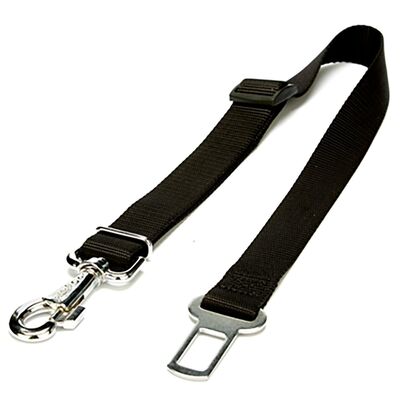 Doggie - Doggie Dokuma Emniyet Kemerli Bağlantı Aparatı 2,5X50-80Cm Siyah
