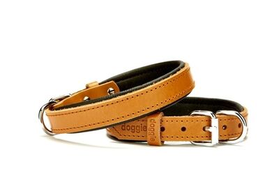 Doggie - Doggie Konfor Deri Boyun Tasması 2X30-35Cm Camel