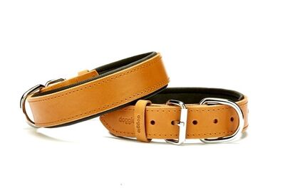 Doggie - Doggie Konfor Deri Boyun Tasması 3,5X47-55Cm Camel