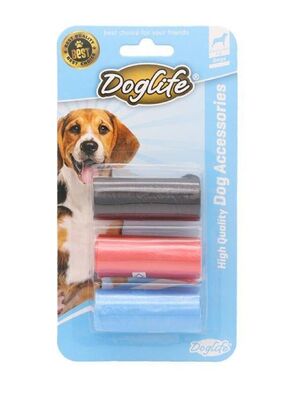 Doglife - Doglife Renkli Dışkı Toplama Poşeti 3Lü