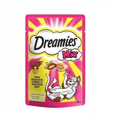 Dreamies - Dreamies Mix Iç Dolgulu Sığır Etli Ve Peynirli Kedi Ödül 60 Gr