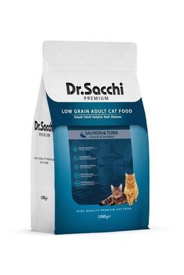 Dr. Sacchi - Dr.sacchi Premium Düşük Tahıllı Somonlu Ve Ton Balıklı Kedi Maması 1,5 Kg