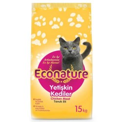 EcoNature Chicken Tavuk Etli Yetişkin Kedi Maması 15 Kg - Thumbnail