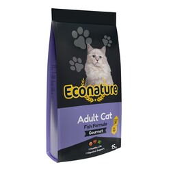 EcoNature Renkli Taneli Balıklı Yetişkin Kedi Maması 15 KG - Thumbnail