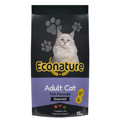Econature - EcoNature Renkli Taneli Balıklı Yetişkin Kedi Maması 15 KG