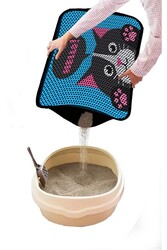 Elekli Desenli Kedi Tuvalet Önü Paspası 60 x 45 cm Hello Black - Thumbnail