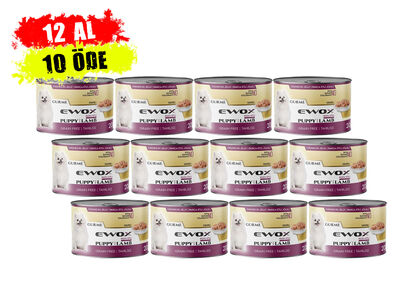 Ewox - Ewox Gurme Puppy Kuzu Etli Parça Etli Tahılsız Yavru Kopek Konservesi 200 Gr - 12 ADET