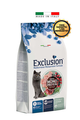 Exclusion - Exclusion Monoprotein 7 Tavuklu Ve Narlı Düşük Tahıllı Kısırlaştırılmış Yaşlı Kedi Maması 1,5 Kg