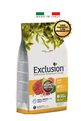 Exclusion Monoprotein Düşük Tahıllı Sığır Etli Ve Narlı Küçük Irk Yetişkin Köpek Maması 2 Kg - Thumbnail