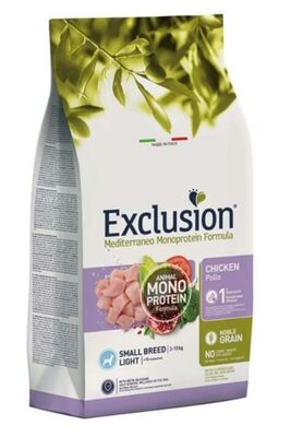 Exclusion - Exclusion Monoprotein Düşük Tahıllı Tavuklu Küçük Irk Light Köpek Maması 2 Kg