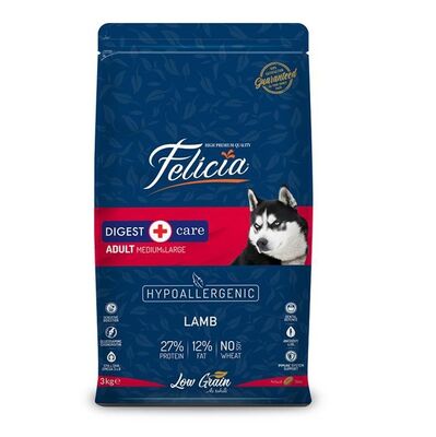 Felicia - Felicia Düşük Tahıllı Kuzulu Yetişkin Köpek Maması 3 kg