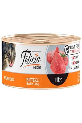 Felicia - Felicia Tahılsız Sterilised Biftek Filetolu Yaş Kedi Maması 85 gr