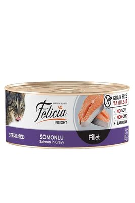 Felicia - Felicia Tahılsız Sterilised Somonlu Fileto Kedi Konservesi 85 gr