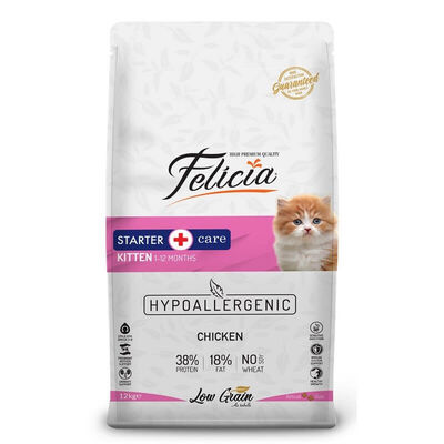 Felicia - Felicia Düşük Tahıllı Tavuklu Hamsili Yavru Kedi Maması 12 kg