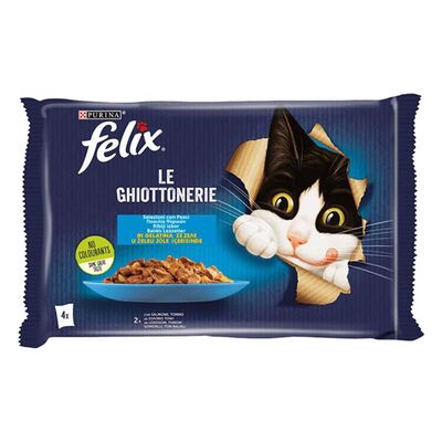 Felix - Felix Multipack Somonlu Ve Ton Balıklı Yetişkin Kedi Yaş Maması 4X85Gr